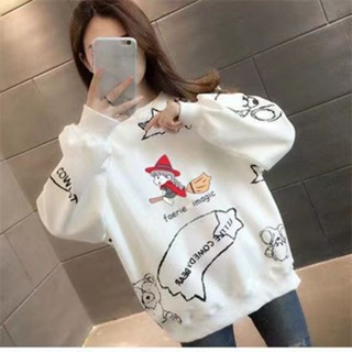 秋季女裝3寬鬆顯瘦薄款大學T女上衣潮 內搭 上衣 大學t 長袖上衣 寬鬆大學t 大學t 女