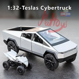1:32 Tesla Cyber truck Pickup ATV 壓鑄汽車車輛微型模型收藏愛好展示禮物