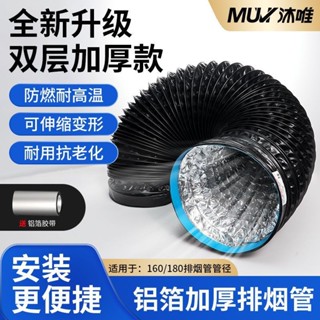 【滿99出貨+發票】廚房 排煙管 PVC煙管 伸縮風管 加厚排風管 鋁箔風管 雙層設計