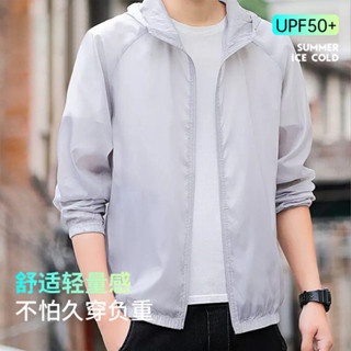 男士夏季冰絲防曬衣 新款防曬服 超薄款皮膚衣 百搭潮流時尚簡約降溫輕量防曬衣