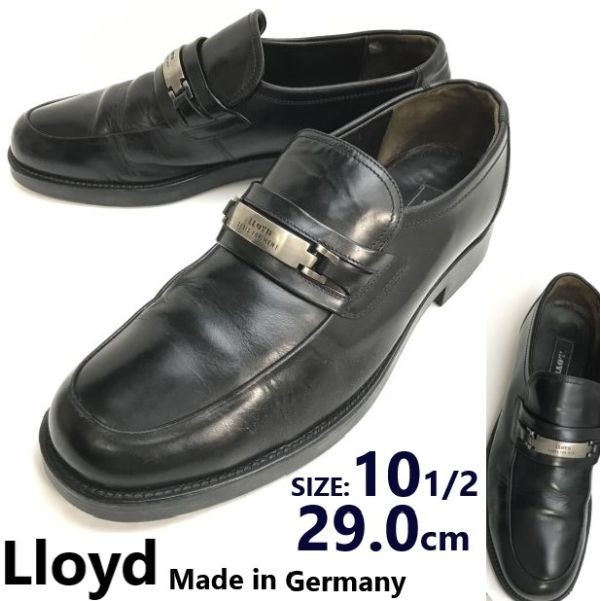 德國製造★Lloyd★真皮/比特莫卡辛鞋/樂福鞋[29.0/黑色]一腳蹬鞋/皮革/正裝鞋◆sH-127