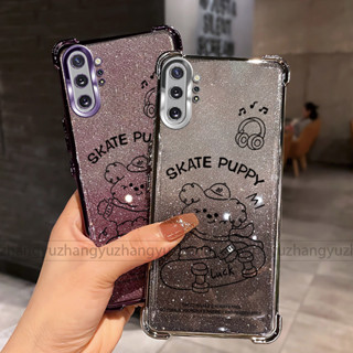 SAMSUNG 適用於三星 NOTE 10 pro NOTE 20 ULTRA 手機殼滑板車小狗四角閃光紙矽膠 TPU