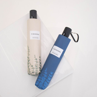 F-SEASONS印花降溫省力碳纖超輕自動折傘/ 靛青藤蔓/ IF35-1 eslite誠品
