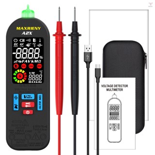 Maxrieny自動防燒智慧數字萬用表非接觸式電壓檢測儀電壓表電阻頻率連續性v型警報火線電壓測試儀帶攜帶