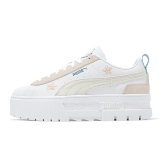 Puma 休閒鞋 Mayze Embroidery Wns 女鞋 白 灰 小花 厚底增高 [ACS] 39967402