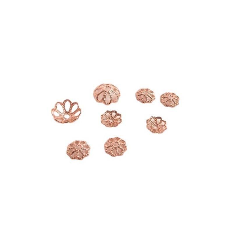 宏雲Hongyun-Ala新品-18k包金手串花托手鍊diy飾品配件材料項鍊隔珠白金色花帽串珠隔片