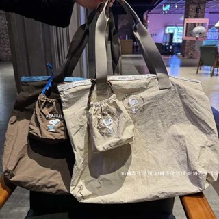 日系小狗史努比大容量摺疊旅行收納袋可套拉桿箱行李包便攜健身包