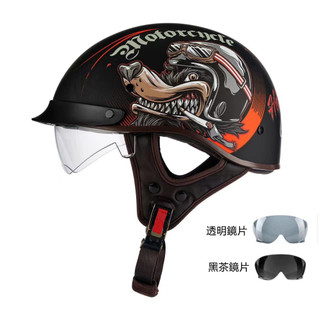 🔥熱銷🔥新款哈雷復古安全帽 半盔四季復古摩托車瓢盔 個性時尚哈雷 內建房眩光鏡片 半罩安全帽 哈雷瓢瓜帽 安全帽男女通同