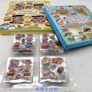 新款熱賣 新款蠟筆小新100張透明貼紙套裝兒童創意手工DIY素材奬勵貼紙