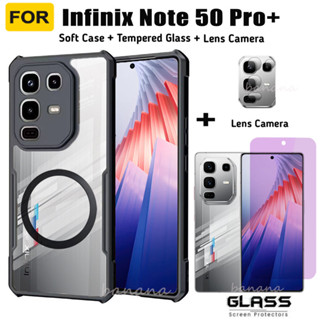Infinix Note 50 Pro+ 亞克力外殼保護套帶環形鐵皮磁鐵適用於 Infinix Note 50 Pro