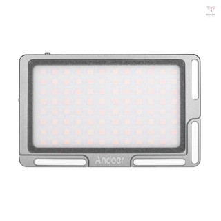 Andoer 便攜式 LED 影片燈面板相機補光燈內建 2800mAh 電池,帶 OLED 螢幕 1/4 英寸螺絲孔 3