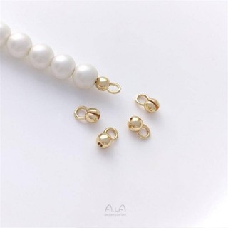 宏雲Hongyun-Ala新品-14K包金保色定位珠包扣鏈條線結收尾扣diy手鏈項鍊連線扣飾品配件