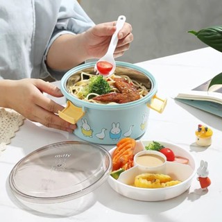 304不鏽鋼圓形飯盒上班族學生帶餐具午餐盒水果沙拉便當盒