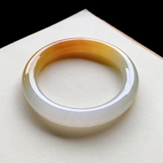 石英岩玉黃圓條手鐲玉鐲，經典時尚女款飾品