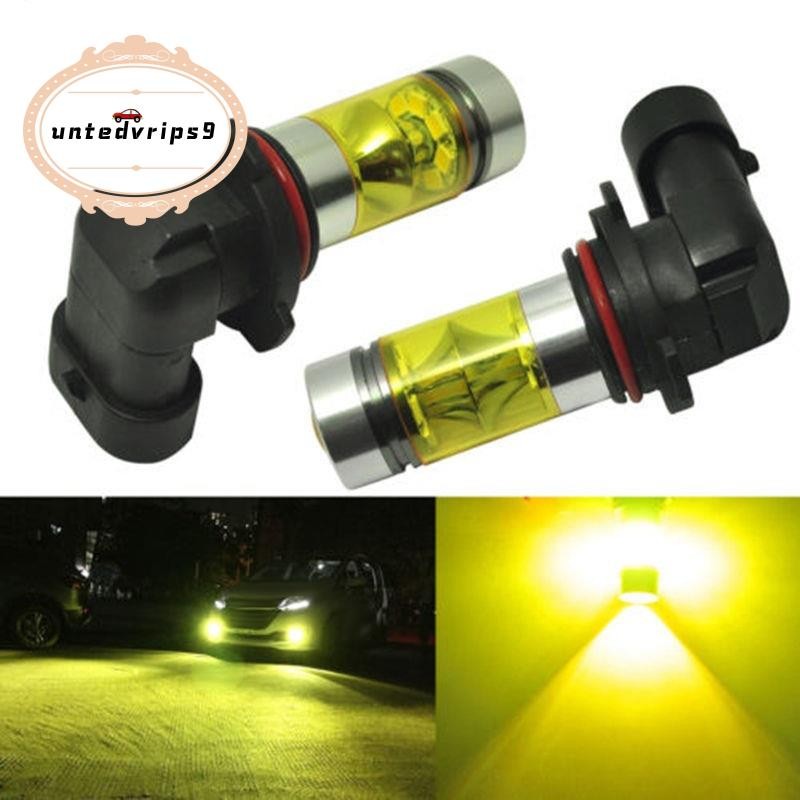 全新 2x 9005 H10 9145 3000K 黃色 100W LED 大燈燈泡套件霧燈