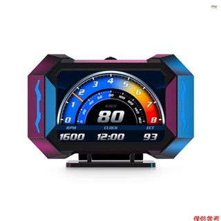 抬頭顯示器,3.5 英寸通用汽車抬頭顯示器 OBDII GPS 車速表,帶 Speedup 測試制動測試超速警報 LCD