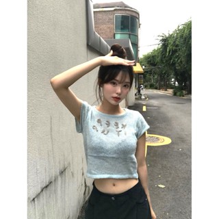 ˏˋ - ̗̀ 🌷⛅️ ̖́‎chic 韓版字母鉤花刺繡小個子軟糯針織上衣女