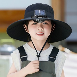下殺價 免運USB太陽能小風扇兒童防曬帽夏季防紫外線寶寶男孩女童沙灘遮陽帽