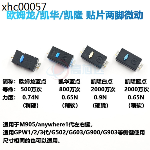 歐姆龍凱華凱隆兩腳藍點滑鼠微動開關M905 G502 G603 GPW側鍵
