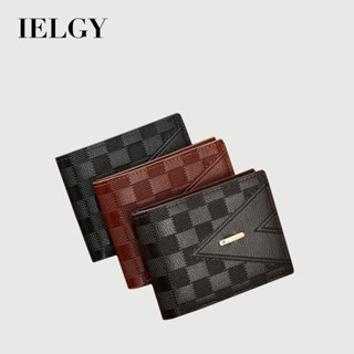 IELGY 新款男士短版錢包 商務錢夾 青年橫款多卡位