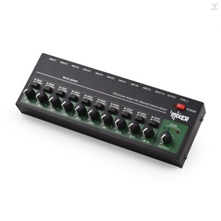 Toyutw)10聲道混音器立體聲單聲道線混音器6.35mm TRS/TS輸入金屬外殼Type-C音訊處理器吉他貝司鍵盤