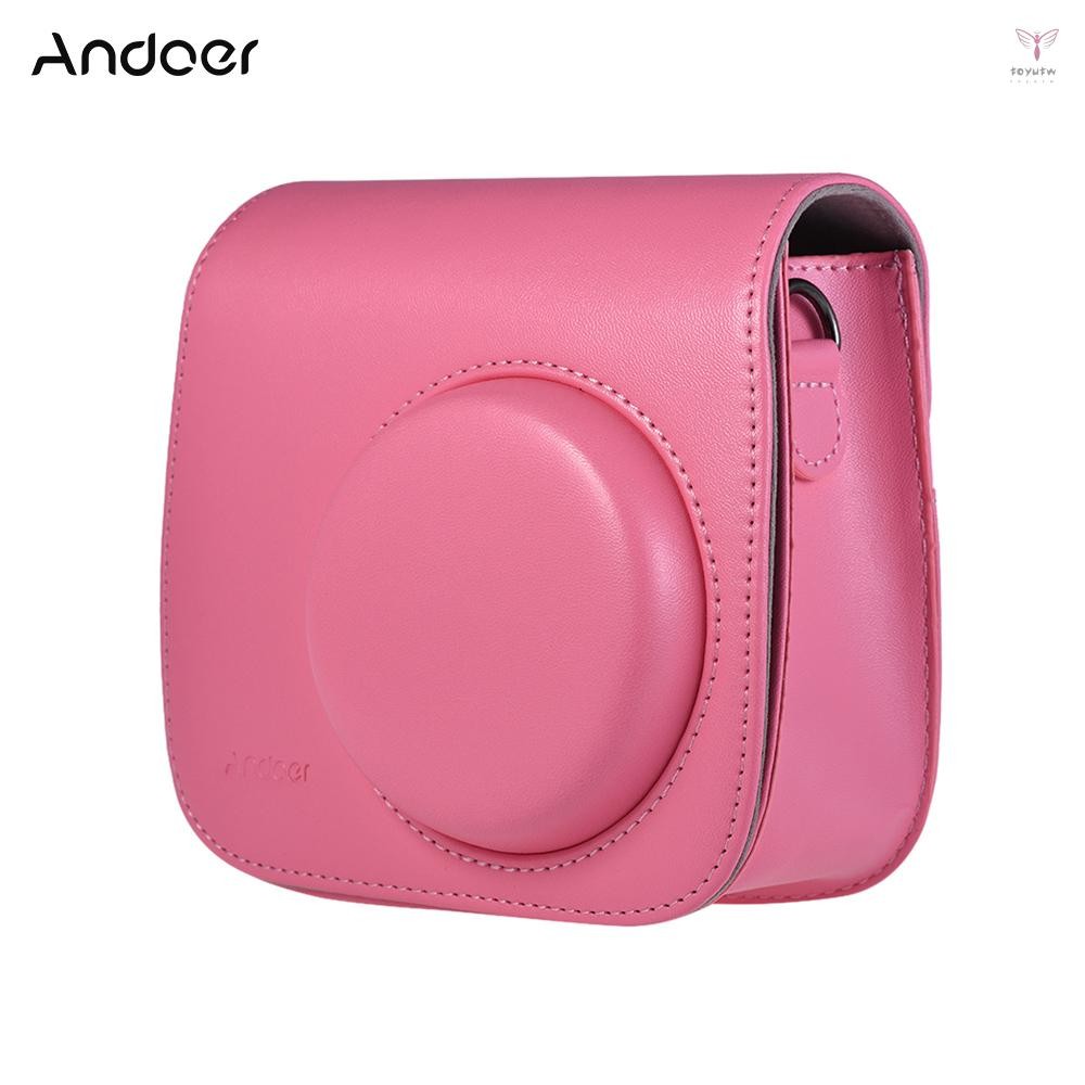 Andoer PU 即時相機包帶背帶,適用於 Fujifilm Instax Mini 9/8/8+/8s Flamin