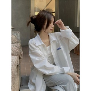 P3-[限時特賣]襯衫女 外套女 夏天外套 薄外套 襯衫外套 慵懶BF風休閒寬鬆百搭設計感小眾長袖防曬襯衫上衣女外穿