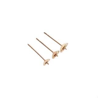 宏雲hongyun-ala新品-美國14k包金保色半孔杯針耳釘粘貼珍珠耳針耳託手工diy耳飾品配件