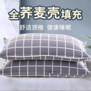旅行頸枕 格蕾莎頸 深度睡眠 純蕎麥枕頭帶枕套單人成人睡眠護頸椎助家用宿舍高蕎麥殼皮硬枕芯