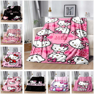 Hello Kitty 卡通動漫可愛印花毯子家用柔軟保暖裝飾毯子客廳沙發兒童臥室法蘭絨空調毯子可定製-1