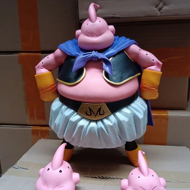七龍珠魔人普烏 武道會魔人胖普烏三頭雕模型 胖魔人普烏 魔人布歐三頭雕 七龍珠魔人普烏 超級賽亞人魔人普烏公仔模型