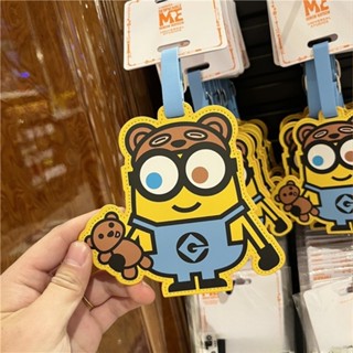 環球影城神偷奶爸小黃人行李登機牌 卡通可愛tim熊旅行箱掛牌吊飾