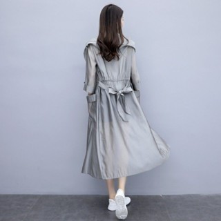 防曬衣女長袖2024韓版寬鬆中長款過膝百搭薄款風衣外套潮5.13