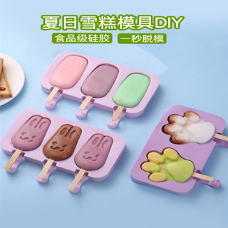 現貨 雪糕模具 食品級矽膠 雪糕模具 家用兒童 做冰淇淋冰棒 冰棒磨具 冰格diy冰激淩