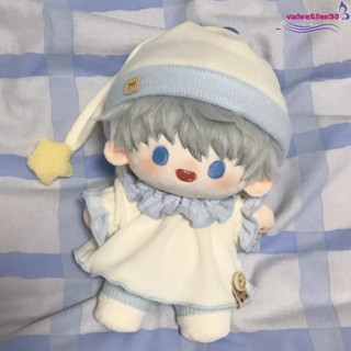 VALENTINE1套棉娃娃衣服,睡衣星星帽子20釐米棉娃娃衣服,裝束咖啡色（Brown）毛絨娃娃衣服