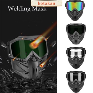 KOTAKAN1自動變暗焊接眼鏡,防塵耐衝擊焊工面罩,可調式帶可拆卸切割焊接面罩工作防護裝備