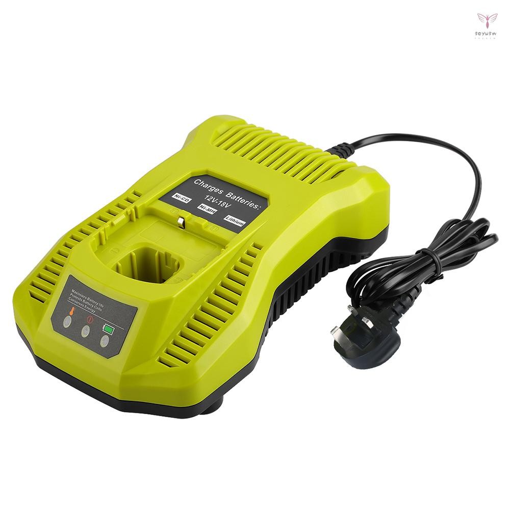適用於所有 Ryobi 12V-18V One+ 鋰電池和鎳鎘通用電池充電器 Ryobi One + P104 P105
