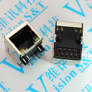 RJ45網路插座 帶燈帶濾波變壓器HR911103A 911102A 911105C 05H