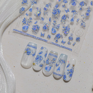 青花瓷 美甲貼紙指甲貼紙美甲飾品美甲貼美甲裝飾美甲貼片指甲貼紙手機殻飾品美甲材料穿戴甲