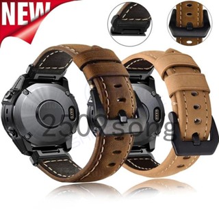 QuickFit 22mm 26mm真皮革錶帶相容 Garmin Fenix 8 7X Pro 6 6XPro 本能3