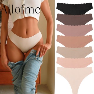 Allofme 女士無縫冰絲內褲心形鏤空設計短波邊內衣