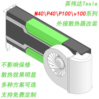 【特惠散熱器】特斯拉tesla p40顯示卡散熱 靜音渦輪風扇改裝 通用m40 p100v100