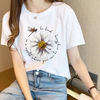 愛依依 大碼上衣 短袖T卹 印花T卹 基本款 中大尺碼 S-5XL新款花朵可愛休閒印花時尚打底衫-4001.