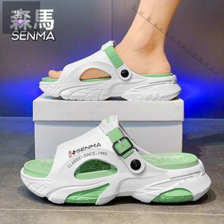🎉新品特惠#SENMA/森馬一字拖男夏季外穿運動軟底涼鞋潮男踩屎感開車沙灘拖鞋