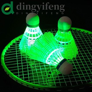 DINGYIFENG LED羽毛球、發光燈球發光羽毛球、球拍運動尼龍七彩發光羽毛球羽毛球配件