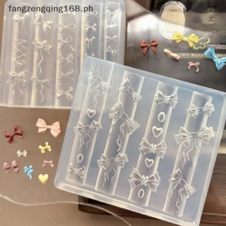 F8ph 3D 絲帶蝴蝶結形模具沖壓模具 UV 凝膠拋光藝術模具矽膠雕刻模具 DIY 設計指甲魅力裝飾品 f8ph