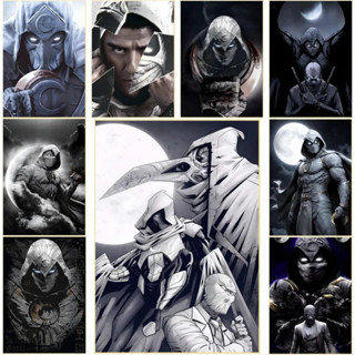 M-Marvel-Moon-Knight 海報藝術咖啡廳酒吧房間牆壁裝飾無框帆布畫 VBKJ