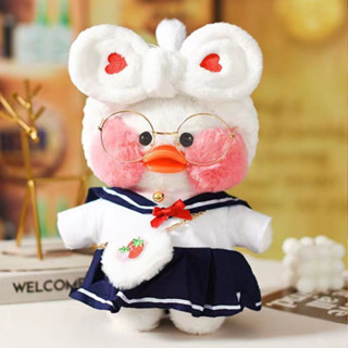 卡哇伊 30cm 可愛拉拉凡凡咖啡館鴨子帶布毛絨玩具毛絨動物軟娃娃抱枕創意生日兒童 W5UG