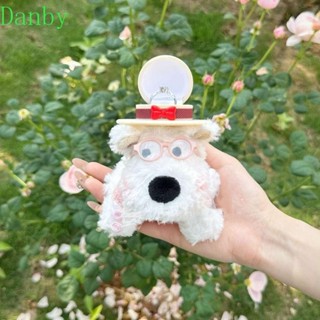 ADANBY結婚戒指盒,填充的卡通毛絨小狗公仔戒指盒,收納盒毛絨展示可愛的情侶戒指架情人節禮物