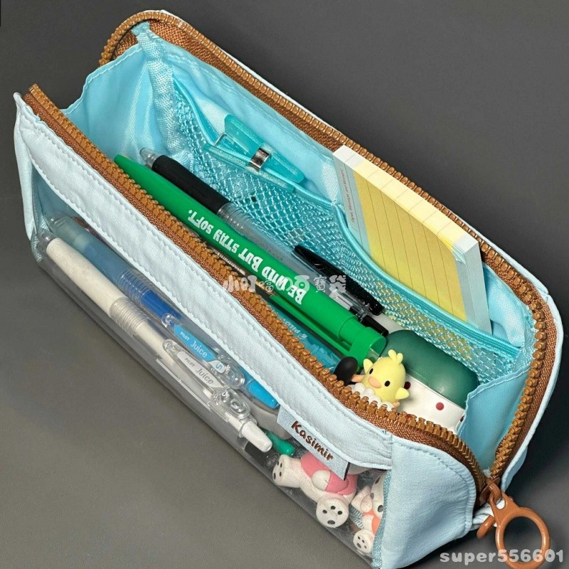 台灣出貨🦴 卡西米爾可視窗筆袋 痛包初高中小學生大容量透明文具袋 收納鉛筆盒 日韓文具袋 文具盒 鉛筆盒 文具收納盒